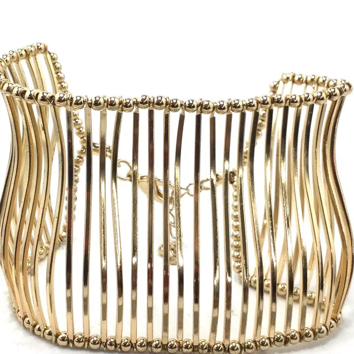 Multi-Parallel Wire Beaded Bracelet