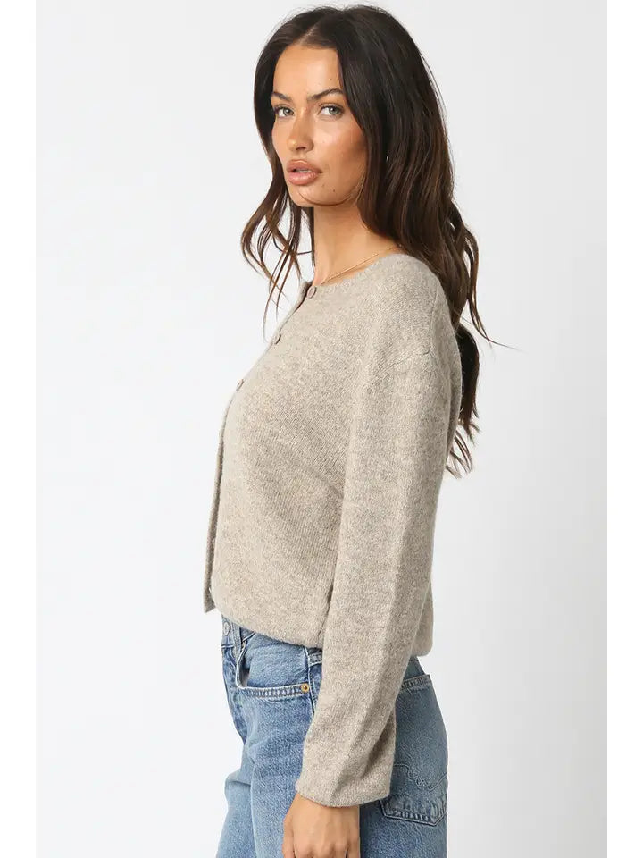 Taupe Anabel Knit Cardigan