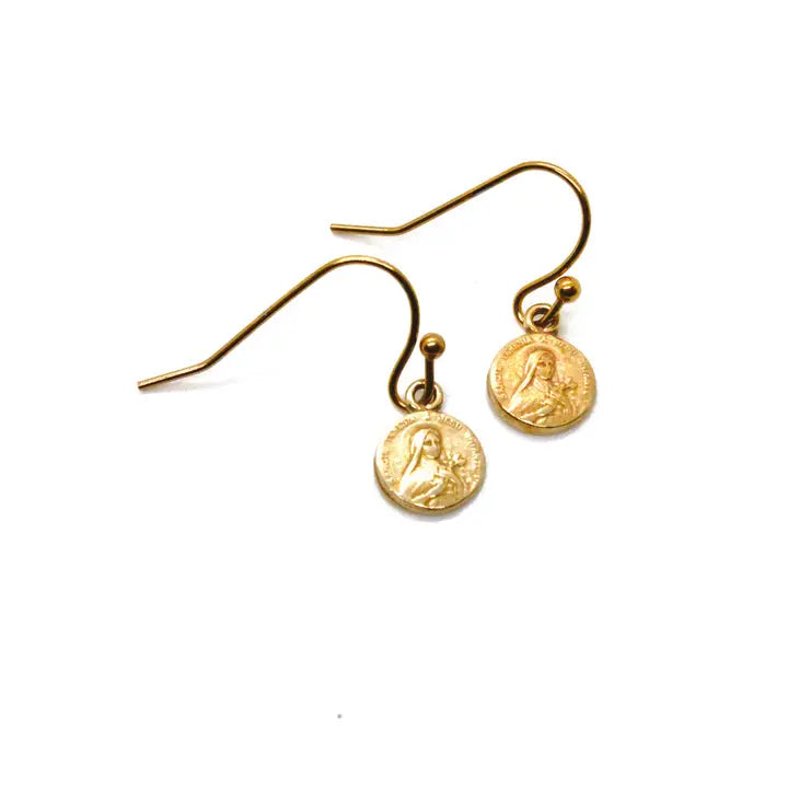 Bronze Religious Charm Earrings