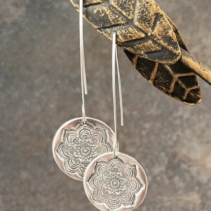 Fine Silver Mandala Earrings