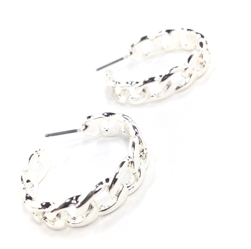 Classic Link Chain Hoop Earrings