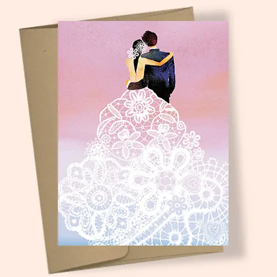 Lace Couple Watercolor Greeting Card