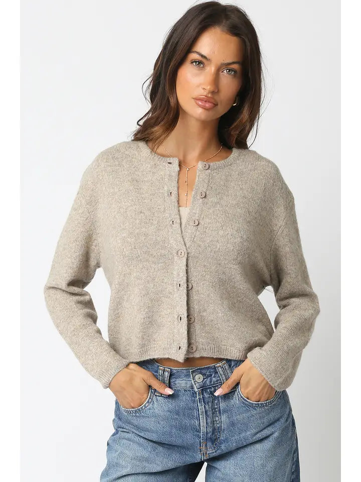 Taupe Anabel Knit Cardigan