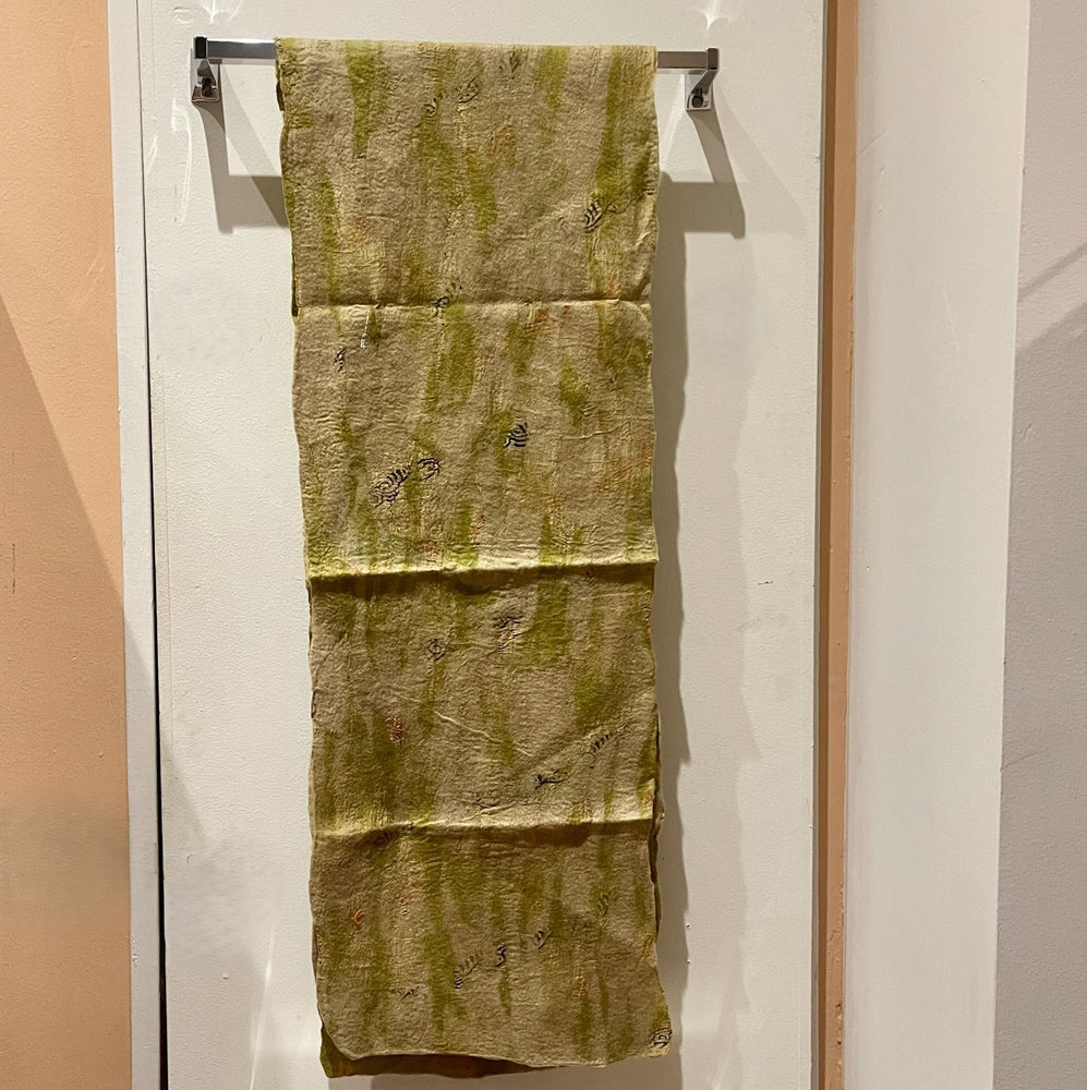 Green Solid Color Wool Felt Scarf