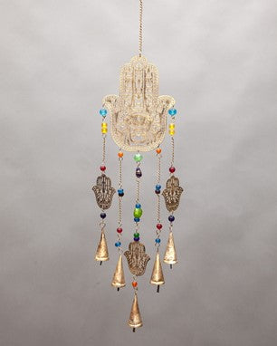 Beaded Iron Hand of Fatima Windchime