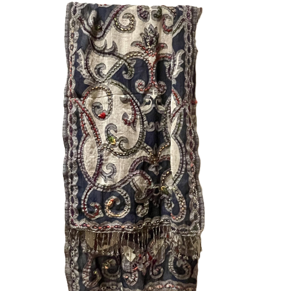 Multi Dark Kashmir Patterned Scarf