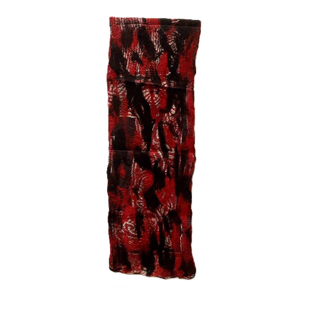 Red-Black Solid Color Wool Felt Scarf