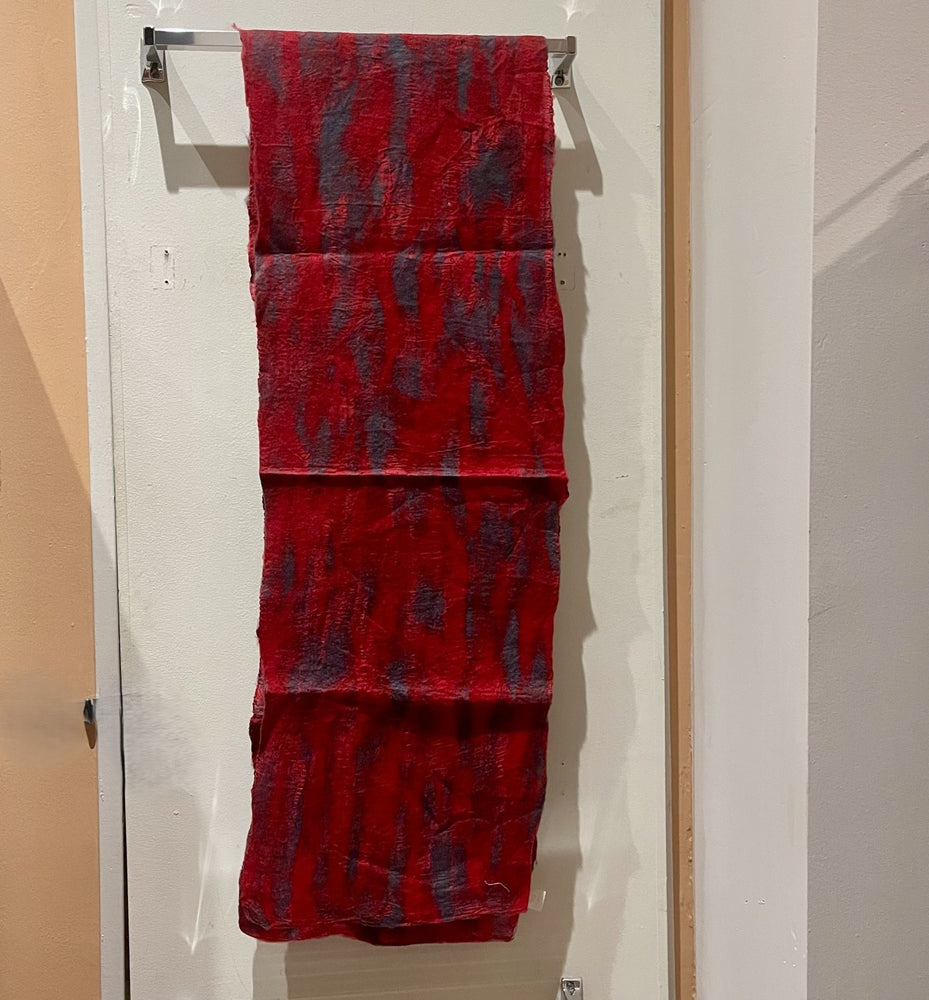 Red Solid Color Wool Felt Scarf