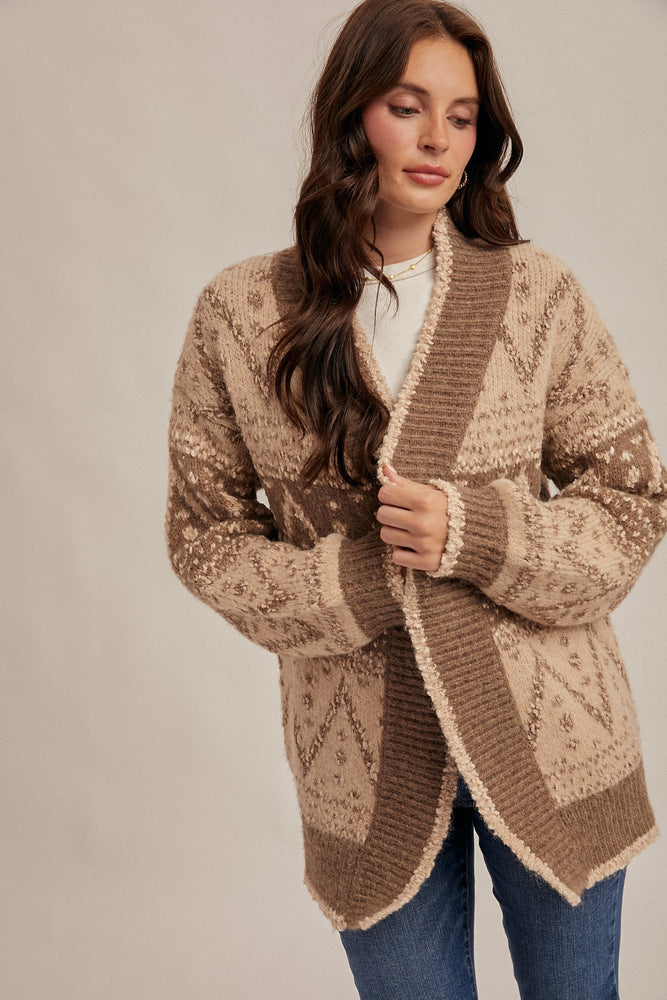 Patterned Open Cardigan