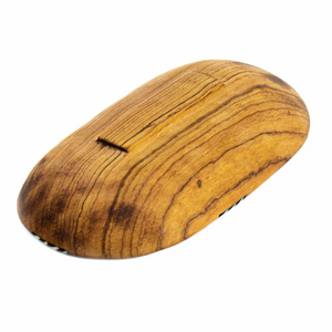 Oval Olive Wood Bowl Bone Inlay Accent
