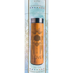 
            
                Load image into Gallery viewer, Bamboo Water Bottle 17.9 oz - Love
            
        