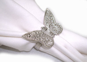 Set of 4 Brass Butterfly Napkin Rings - Blue Rooster Trading