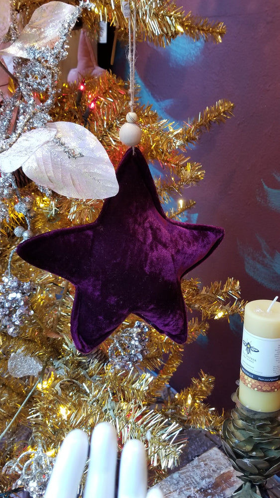 Burgundy Velvet Star Large Ornament