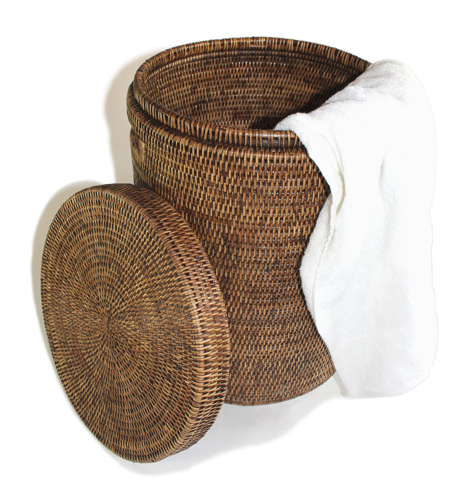 Round Laundry Hamper (Large) - Antique Brown