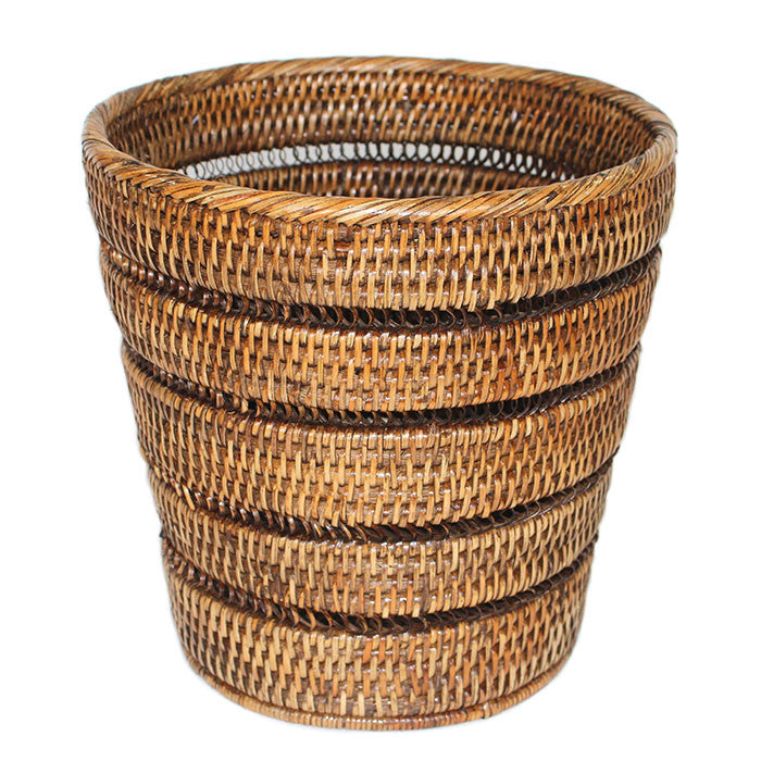 Waste Basket Pattern 10.5/8x10"H - Antique Brown