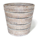 Waste Basket Pattern 10.5/8x10"H - White Wash