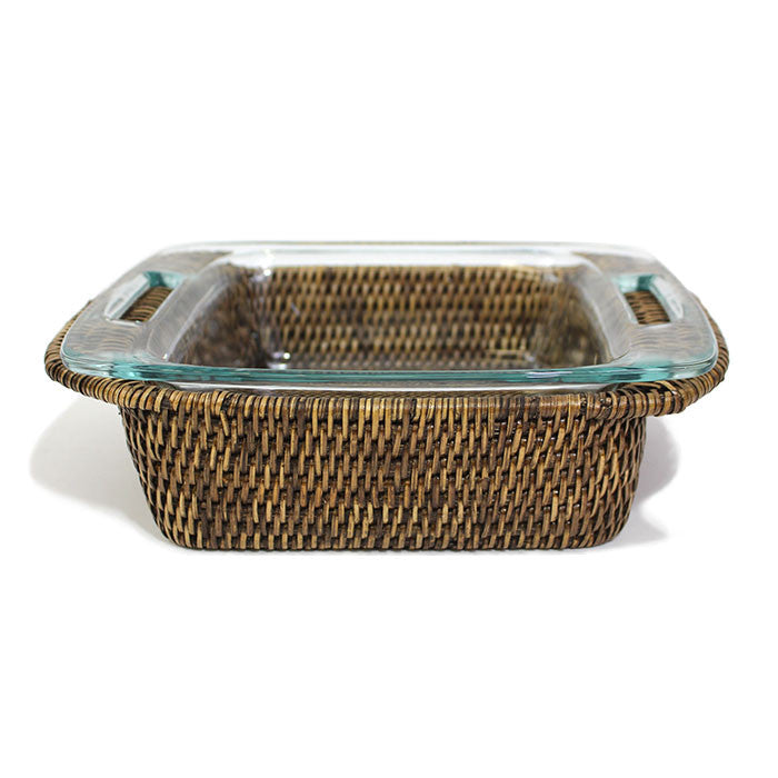 
            
                Load image into Gallery viewer, Square Pyrex Bakeware Dish &amp;amp; Basket Tray - Antique Brown - Blue Rooster Trading
            
        