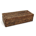 Rectangular Long Box with Lid - Antique Brown