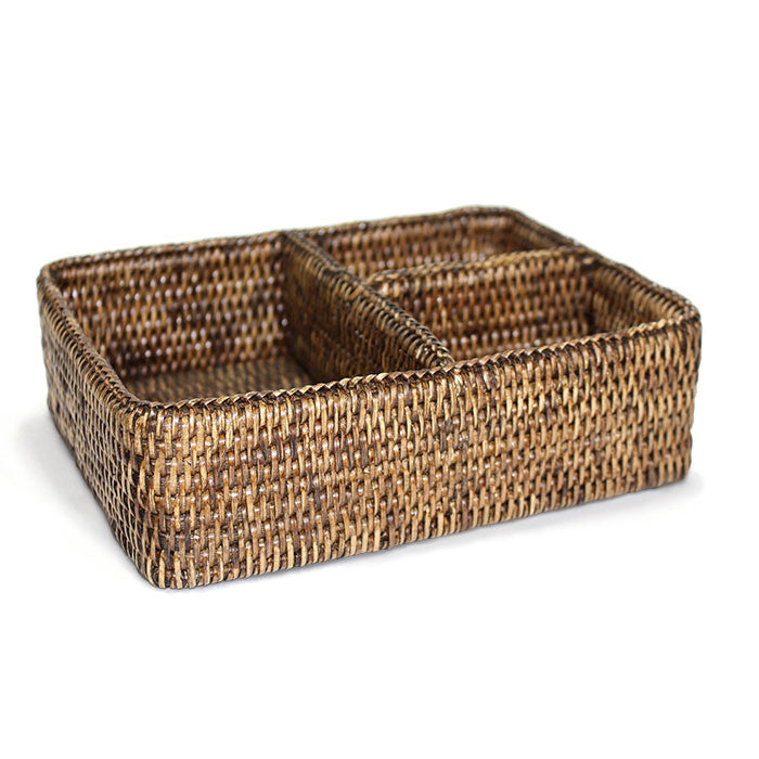 Three Section Tray - Antique Brown
