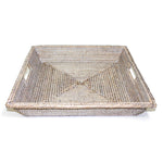 Square Angle Tray with Cutout Handles - Antique Brown