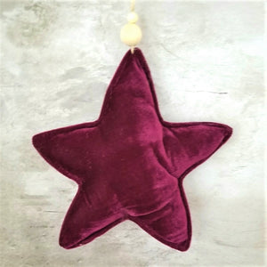 Burgundy Velvet Star Large Ornament