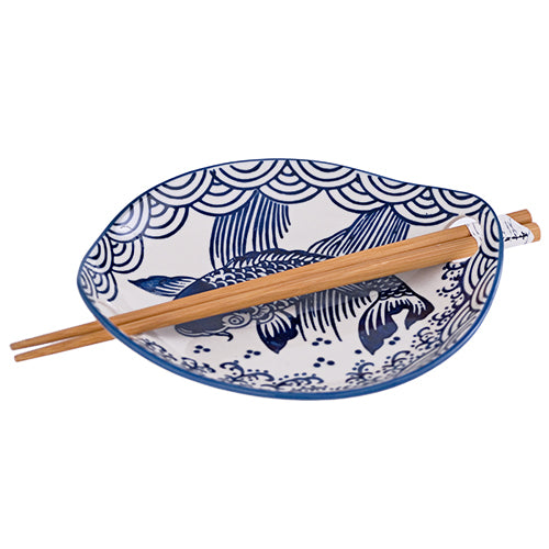Koi Sushi Plate W/Chopsticks