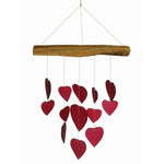 Red Heart Glass Chime