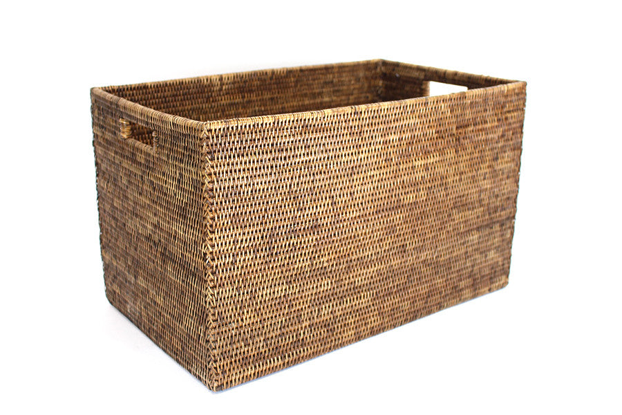 
            
                Load image into Gallery viewer, Rectangular Laundry Basket - Antique Brown - Blue Rooster Trading
            
        