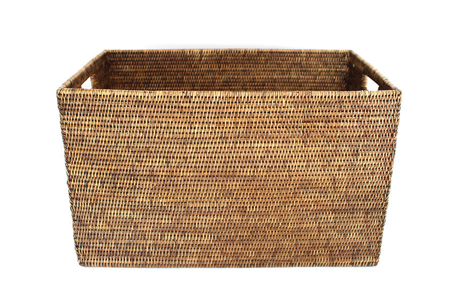 
            
                Load image into Gallery viewer, Rectangular Laundry Basket - Antique Brown - Blue Rooster Trading
            
        