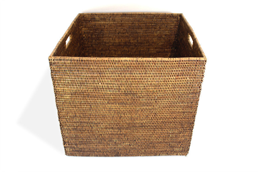 Square Laundry Basket - Antique Brown - Blue Rooster Trading