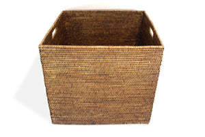 Square Laundry Basket - Antique Brown - Blue Rooster Trading