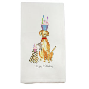 
            
                Load image into Gallery viewer, Dog, Cat &amp;amp; Mouse Happy Birthday Kitchen Towel
            
        