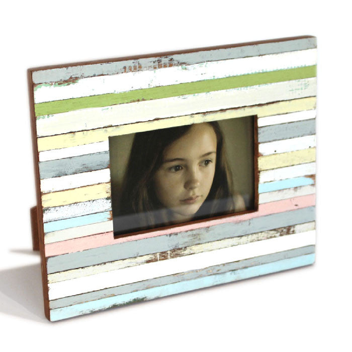 Frame Stripes 8.5x10.5" - White/Green/Cream - Blue Rooster Trading