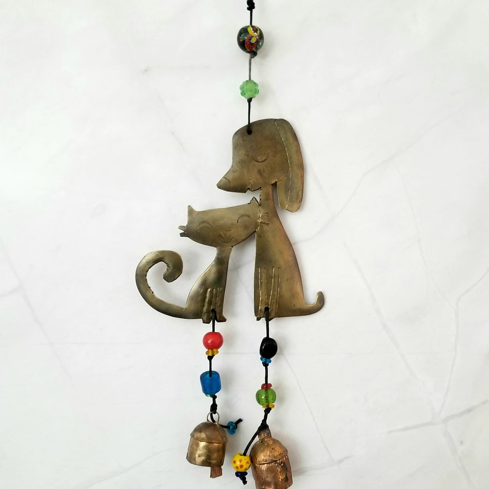 Cat & Dog Love Metal Chime