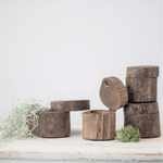 Round Reclaimed Wood Container